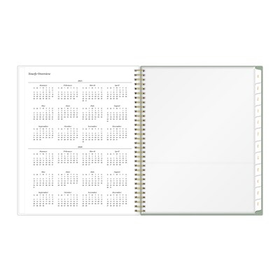 2025-2026 Blue Sky Sincerely Jules Kyla Green 8.5" x 11" Academic Year Weekly & Monthly Planner, Plastic Cover, Multicolored
