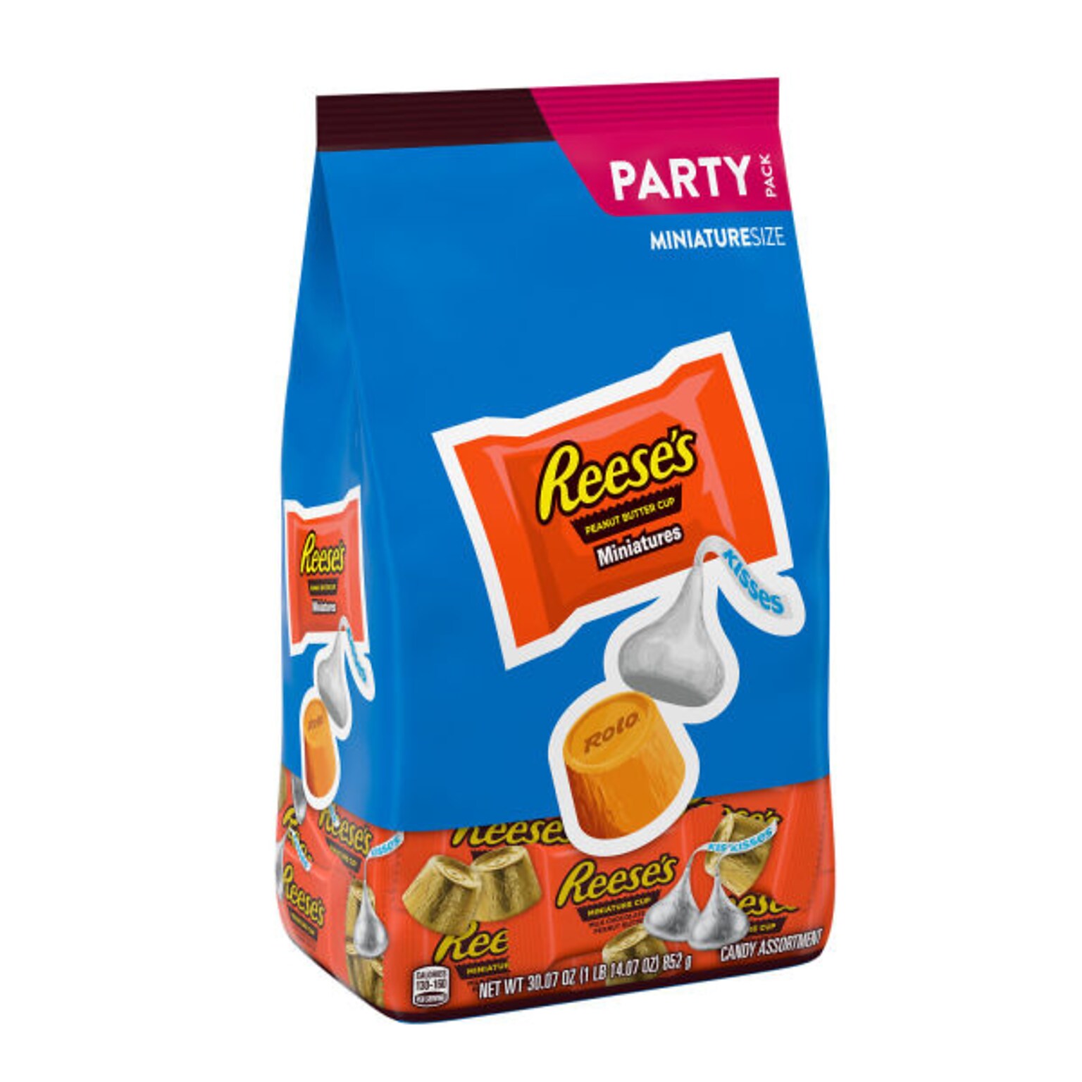 HERSHEYS, REESES and ROLO Miniatures Assorted Flavored Candy Party Pack, 30.07 oz. (HEC40101)