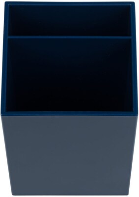 JAM PAPER Plastic Pen Holder, Navy Blue (341nas)