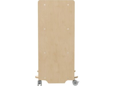Flash Furniture Bright Beginnings Mobile 4-Tier Storage Cart, 31.5"H x 16"W x 16"D, Natural Birch Plywood (MK-KE24091-GG)