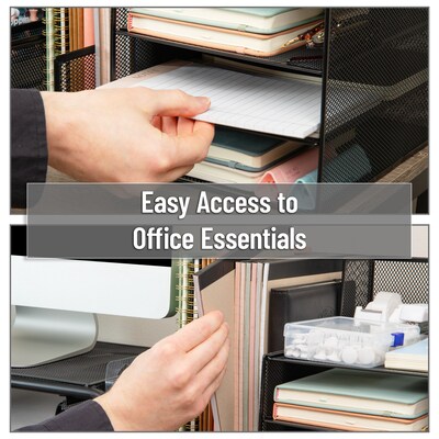 Mind Reader Metal Desk Organizer, Black (FOLDFILE-BLK)