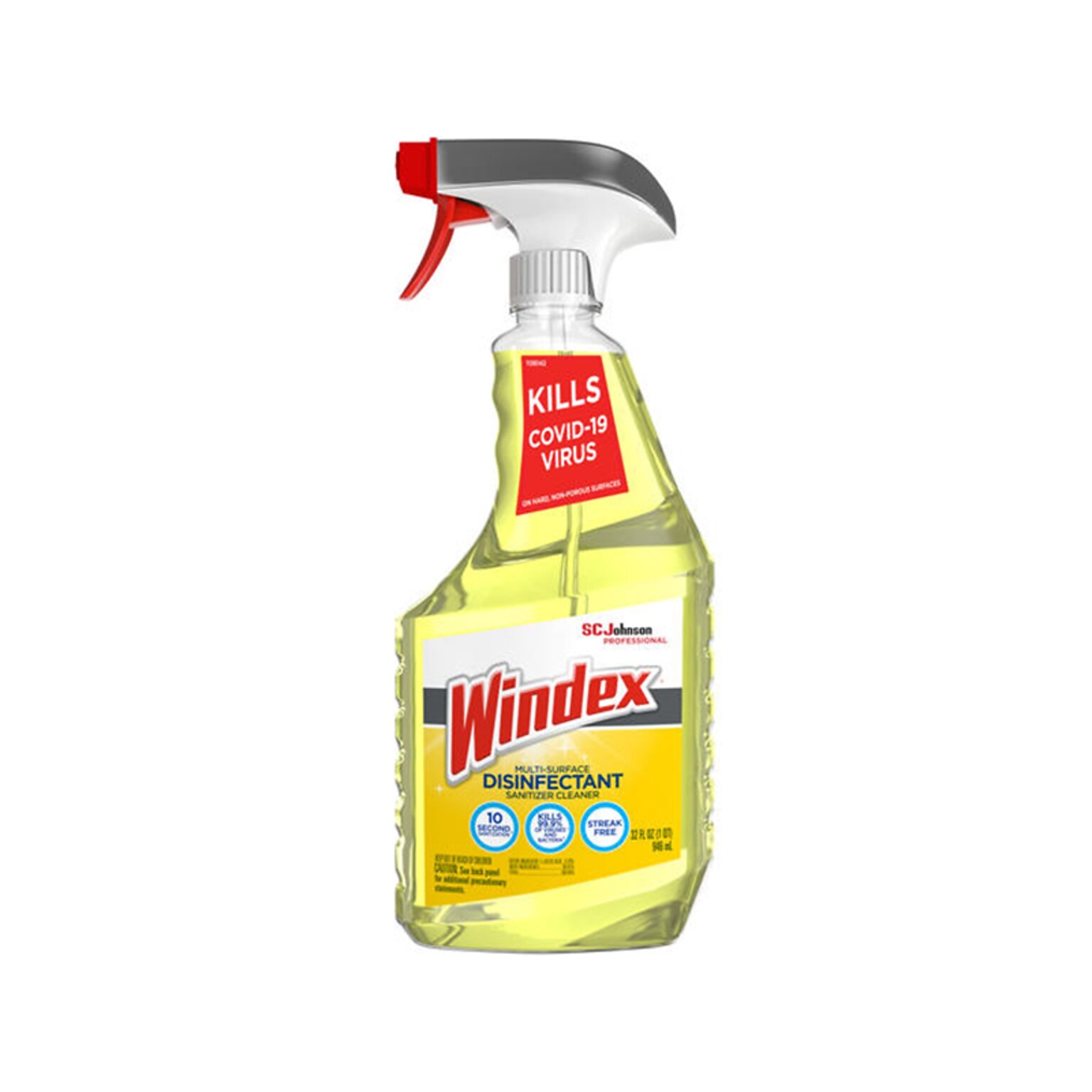 SC Johnson Windex Disinfecting Multi-Surface Sanitizer Cleaner, Citrus Scent, 32 Oz. (322369)