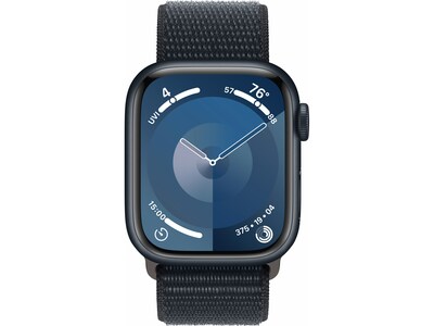 Apple Watch Series 9 (GPS) Smartwatch, 41mm, Midnight Aluminum Case with Midnight Sport Loop  (MR8Y3