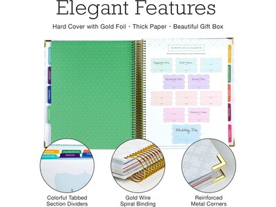 Global Printed Products 9" x 11" Wedding Planner, Hardcover, White/Gold (GPP-PLNR-GLD)