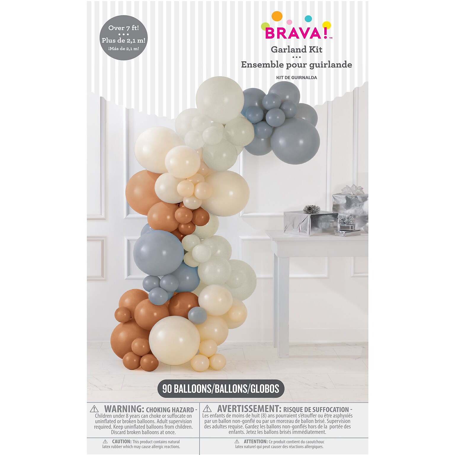 Party City Latex Balloon Garland Kit, Neutrals, 90/Pack (AM111841)