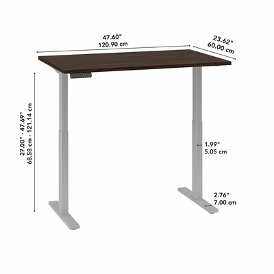 Bush Business Furniture Move 60 Series 27"-48" Adjustable Standing Desk, Black Walnut/Cool Gray Metallic (M6S4824BWSK)