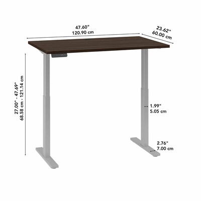 Bush Business Furniture Move 60 Series 48"W Electric Height Adjustable Standing Desk, Black Walnut/Cool Gray (M6S4824BWSK)