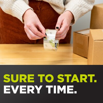 Scotch Sure Start Shipping Packing Tape with Dispenser, 1.88 x 38.2 yds., Clear (3450S-RD)