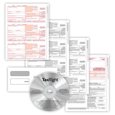 ComplyRight TaxRight 2024 1099-NEC Tax Form Tax Forms, Envelopes, TipSheet & Software, 4-Part, 15/Pack (NECSC6103ES15)