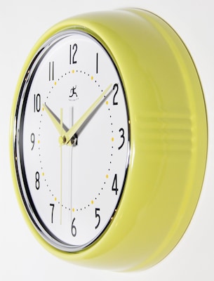 Infinity Instruments Round Retro Wall Clock, Aluminum, 9.5" (10940-AURA)