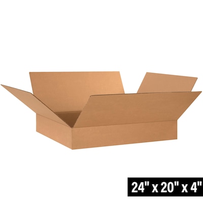 24 x 20 x 4 Shipping Boxes, 32 ECT, Brown, 20/Bundle (24204)