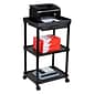 Mind Reader 3-Tier Bar Cart Plastic Rolling Utility Cart, Black (CARTCOFF-BLK)