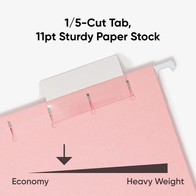 Smead Hanging File Folders, Letter Size, Pink, 25/Box (64066)