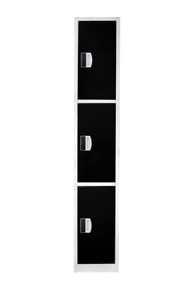 AdirOffice 72"H 3-Tier Black Storage Locker (ADI629-203-BLK-DL)