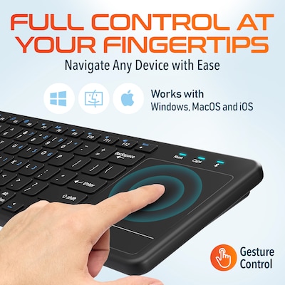 Delton N60 Bluetooth Keyboard with Touchpad, Small Portable Wireless Computer Keyboard, Black (DKMIN60-WB)