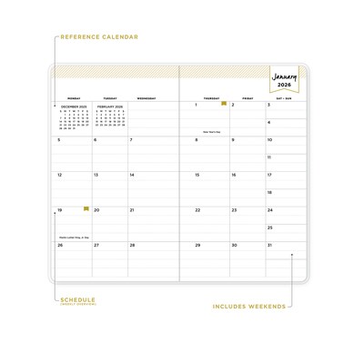 2026-2027 Blue Sky Day Designer Cosmia Blue 6.125 x 3.625 Monthly Personal Organizer, Plastic Cover (158038)