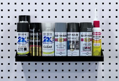 Triton Products LocHook 18" W x 6.5" D Black Steel Pegboard Shelf (56186-BLK)