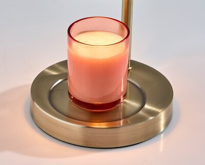 Simplee Adesso Perry Candlewarmer 14.5" Halogen Table Lamp, Antique Brass (SL1194-12)
