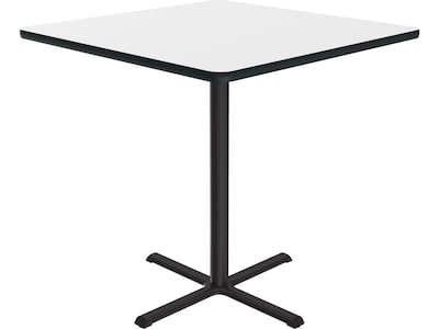 Correll Square-Shaped Dry-Erase Markerboard Cafe Table, 36 x 36, Frosty White/Black (BXB36DES-80)