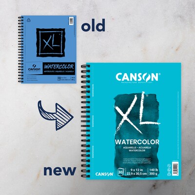 Canson XL Series 9 x 12 Wire Bound Watercolor Sketch Pad, 30 Sheets/Pad (MCXC40006837503)
