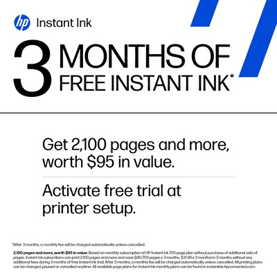 HP DeskJet 2827e Wireless Color All-In-One Inkjet Printer, Best for Home, 3 Months Free Instant Ink
