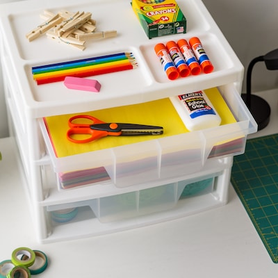 Iris 3-Drawer Desktop Storage, Clear (301161)