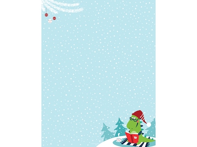 Great Papers Christmas Dinosaur Reading Holiday Letterhead, Multicolor, 50/Pack (2022013)