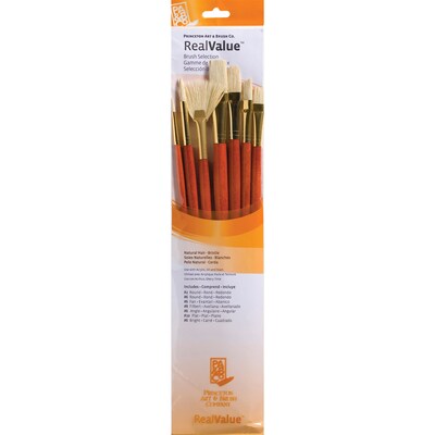 Princeton RealValue Long Handle Mixed Media Natural Brush Set, 7/Set, 2 Sets/Bundle (PBXPR9154-2)
