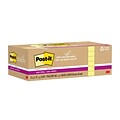 Post-it Recycled Super Sticky Notes, 3 x 3, Canary Collection, 70 Sheet/Pad, 12 Pads/Pack (654R-12