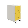 Space Solutions SOHO Smart File 2-Drawer Mobile Vertical File Cabinet, Letter Size, Lockable, Pearl