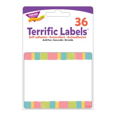 TREND Cheerful Stripes Terrific Labels, 36/Pack, 6 Packs (T-68130-6)