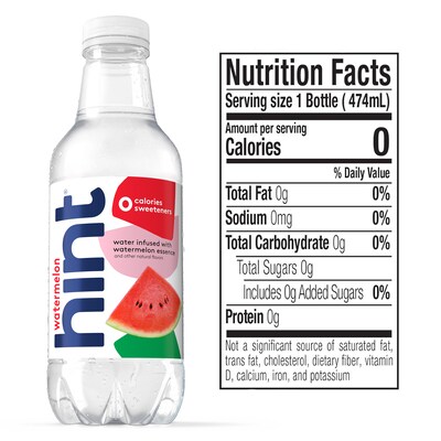 Hint Watermelon Flavored Water, 16 oz., 12/Carton (00035)