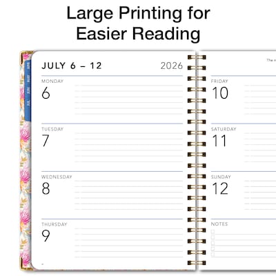 2026-2027 Excello Brands 8.5" x 11" Academic Weekly & Monthly Planner, Paperboard Cover, Floral Fiesta (NAY27-8511LP-89)