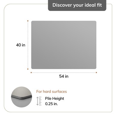 Anji Mountain Rug'd Carpet & Hard Floor Chair Mat, 40" x 54", Camden Gray (AMB9044-4054)