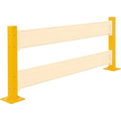 Global Industrial Guard Rail Post for Double Rail, 42H, Yellow (436732)