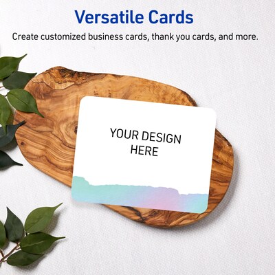 Avery Watercolors Design Matte Blank Card, White, 20/Pack (S00-F3Z)