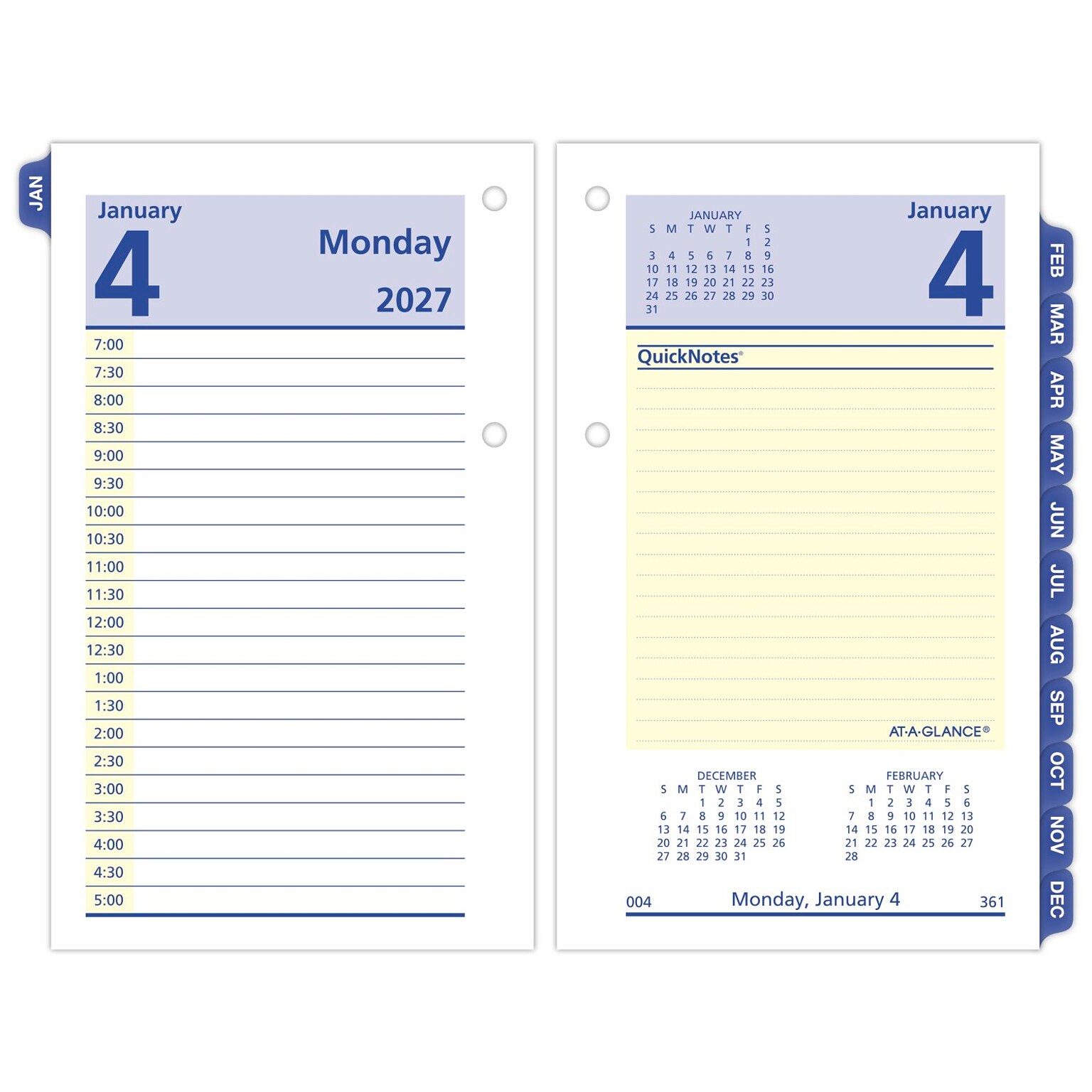 2027 AT-A-GLANCE QuickNotes 6 x 3.5 Daily Calendar Refill Pages (E517-50-27)