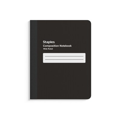 Staples Composition Notebook, 7.5 x 9.75, Black, 4/Pack (TR58294)