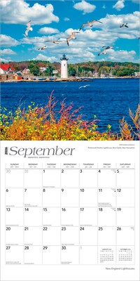 2026 BrownTrout New England Lighthouses 12" x 12" Monthly Wall Calendar (9798330704378)