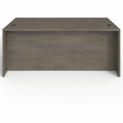 Lorell Prominence 2.0 72 W Double-Pedestal Desk, Gray Elm Surface (LLRPD3672DPGE)