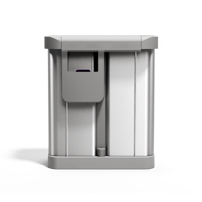 simplehuman 58L Dual Compartment Recycler with Liner Pocket, Brushed Stainless Steel, Indoor Step Trash Can, 15 Gallons (CW2116)