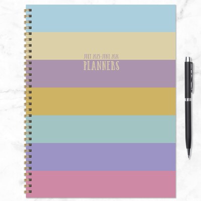2025-2026 TF Publishing Striped Down 9" x 11" Academic Year Weekly & Monthly Planner, Paperboard Cover, Multicolored (AY26-9706)