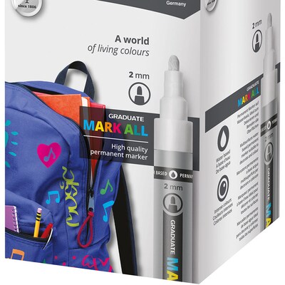 Lyra Graduate Mark All Water-Based Marker, Assorted Colors, 2mm Medium Tip, 12/Pack (LYXL6821120)