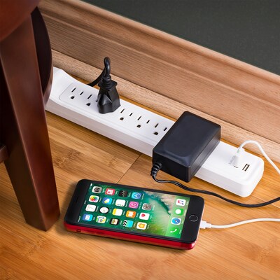 CyberPower Home Office 7-Outlet 2-USB Port Surge Protector, 4', 2000 Joules, White (P704URC1)