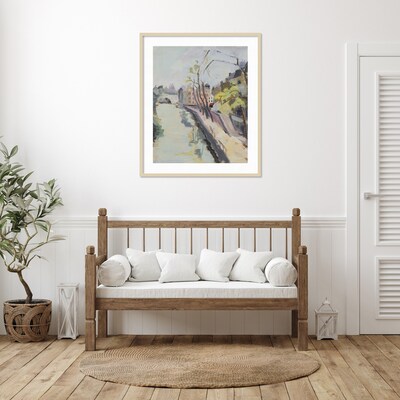 Amanti Art Grand Quay Paris by Anne Durham Wood Framed Wall Art Print, 35 x 41 (A42677451182)