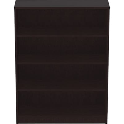Lorell Essentials 48 4-Shelf Bookcase with Adjustable-Shelves, Espresso Laminate (LLR18227)