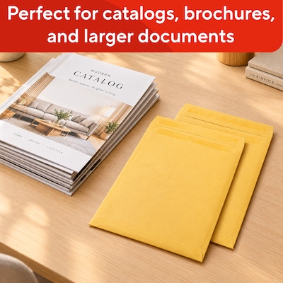 Staples Self Seal #13 1/2 Kraft Catalog Envelope, 10" x 13", Brown, 250/Box (ST486933-CC)