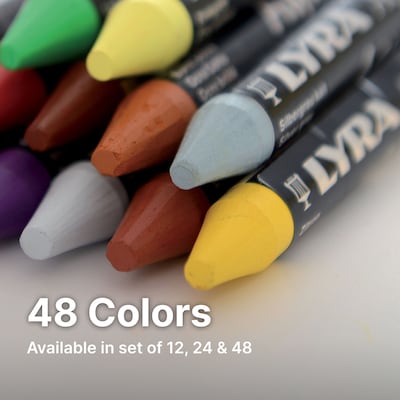 Lyra Aquacolor Water Soluble Crayon Pastels Set Tin, Assorted Colors, 12/Pack (LYXL5611120)