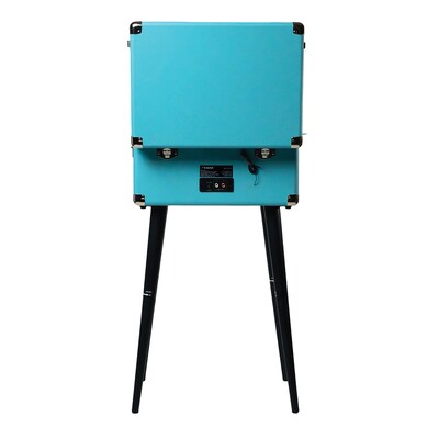 Victor Andover Dual-Bluetooth Belt-Drive 5-in-1 Suitcase-Style Record Player with Legs, Turquoise (VWRP-3200-TQ)