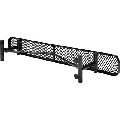 Global Industrial 8' Outdoor Steel Flat Bench, Expanded Metal, Black (277157BK)